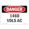 Signmission Safety Sign, OSHA Danger, 3.5" Height, 5" Width, 4160 Volts AC, Landscape OS-DS-D-35-L-1953 - alternate 1